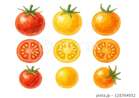 色とりどりのトマトセット 128764052