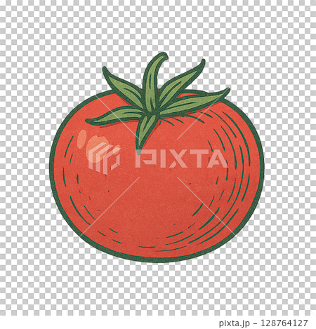 Simple red tomato illustration (PNG cutout) 128764127