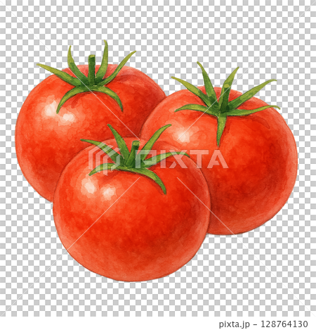 水彩風格的番茄三件套插圖（PNG剪貼畫） 128764130