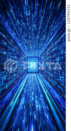 高速データ転送を象徴する放射状レーザーストリーム 高速データ転送を象徴する放射状レーザーストリーム 128764152