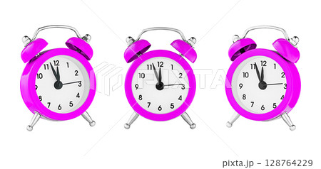 classic watch, pointer clock, Pink color alarm watch on isolated white background classic watch, pointer clock, Pink color alarm watch on isolated white background 128764229