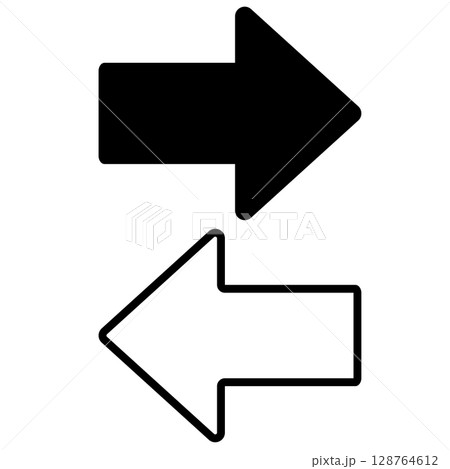シンプルな黒い双方向の矢印アイコン 128764612