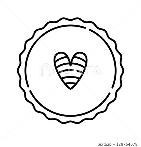 Lgbt love symbol, sign of a rainbow heart in a circle, vector black line icon Lgbt love symbol, sign of a rainbow heart in a circle, vector black line icon 128764679