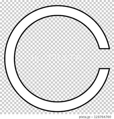 Landolt eye test icon with black border on white 128764760