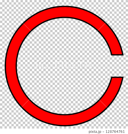 Red Landolt ring with black border Red Landolt ring with black border 128764761
