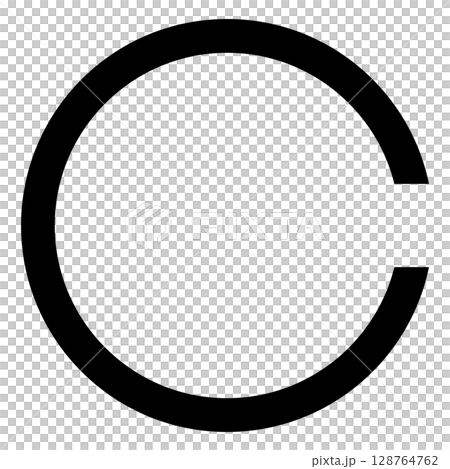 黒い視力検査のランドルト環 128764762