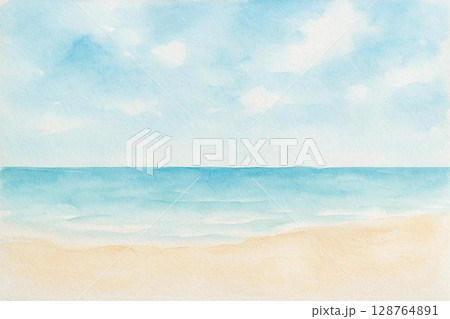 青空　海　砂浜 128764891