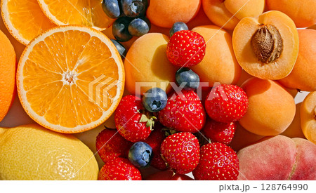 various fresh fruits background various fresh fruits background 128764990
