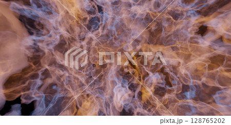 Dynamic Abstract Smoke in Blue and Orange 128765202