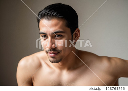 Thoughtful Young Man Portrait 128765266