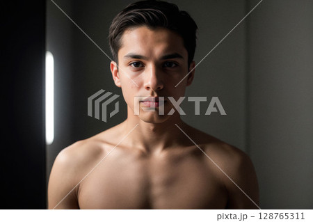 Dramatic Portrait of a Young Man 128765311