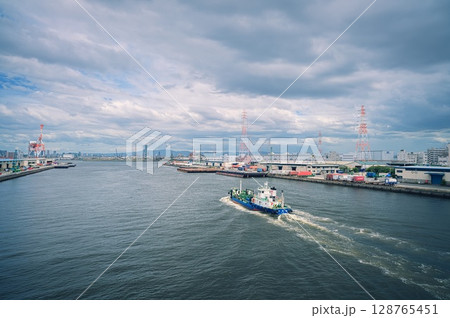 南港風景　生駒山を望む 128765451