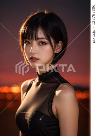 ドレスを着た女性 128765806