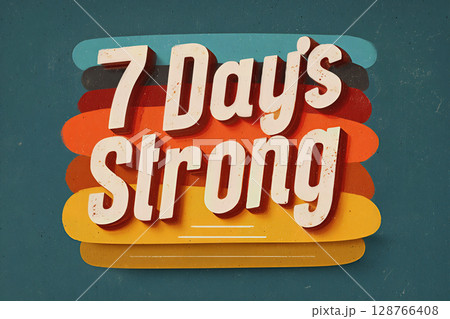 Stylized Banner for 7 Days Strong Online Fitness Challenge 128766408