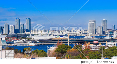港の見える丘公園から見る横浜港 128766733