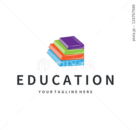 Simple educational learning book logo design, with a simple back to school education concept, illustration template design Simple educational learning book logo design, with a simple back to school education concept, illustration template design 128767086