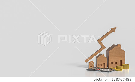 The House and Arrow up for Business concept 3d Rendering. 128767485