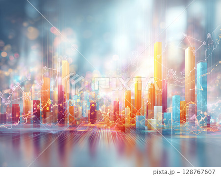 データ解析とビジネスグラフの背景｜Business Analytics and Abstract D 128767607