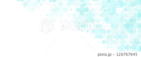 Healthcare abstract cross background. Light blue medical wallpaper. Clean geometric backdrop template for clinic banner, innovation concept, science leaflet, medicine business poster. Vector Healthcare abstract cross background. Light blue medical wallpaper. Clean geometric backdrop template for clinic banner, innovation concept, science leaflet, medicine business poster. Vector 128767645