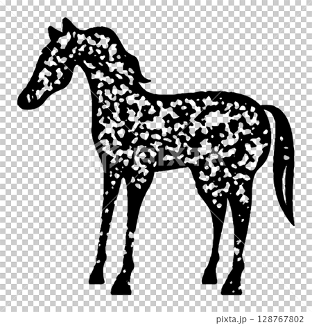 郵票式馬插圖素材 128767802