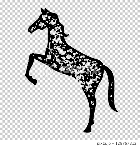 年賀状に映える!スタンプ風・馬のイラスト素材 年賀状に映える!スタンプ風・馬のイラスト素材 128767812