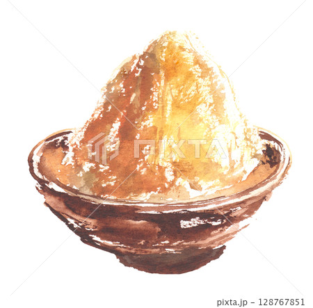 水彩で描いた白味噌のイラスト 水彩で描いた白味噌のイラスト 128767851