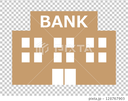 銀行のアイコン（金融機関のシルエット） 128767903