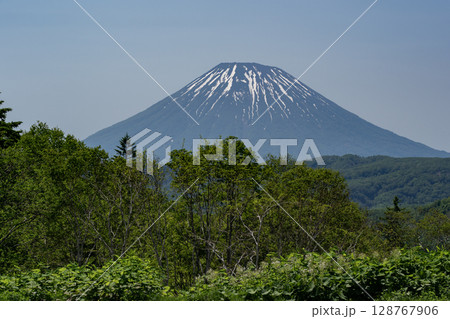 残雪の羊蹄山 128767906