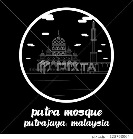 Circle Icon Putra Mosque. Vector illustration 128768064