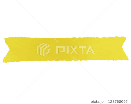 リボン 水彩 手書き風 あしらい 黄色 hand-drawn ribbon リボン 水彩 手書き風 あしらい 黄色 hand-drawn ribbon 128768095