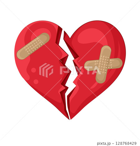 Illustration of Broken heart Illustration of Broken heart 128768429