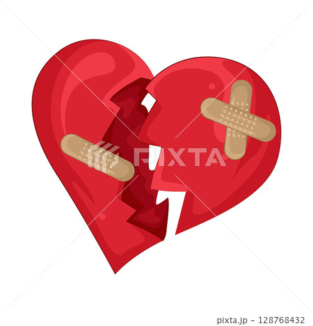 Illustration of Broken heart Illustration of Broken heart 128768432