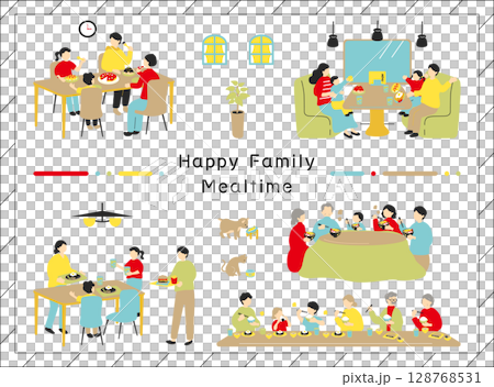 Family enjoying a meal 128768531