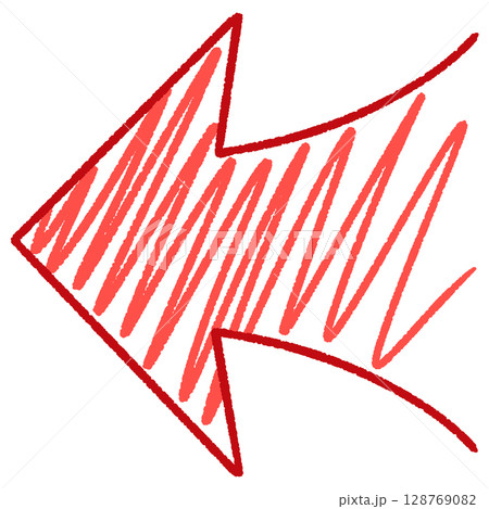 シンプルな赤い矢印のイラスト 128769082