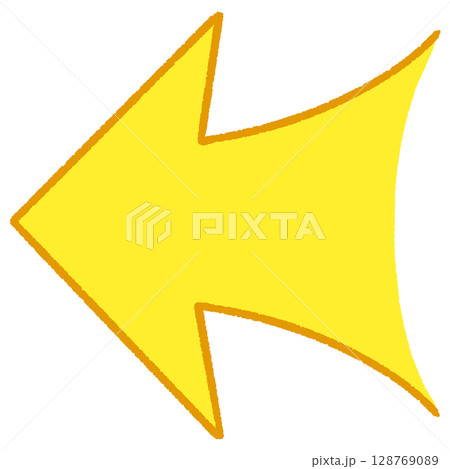 シンプルな黄色の矢印のイラスト シンプルな黄色の矢印のイラスト 128769089