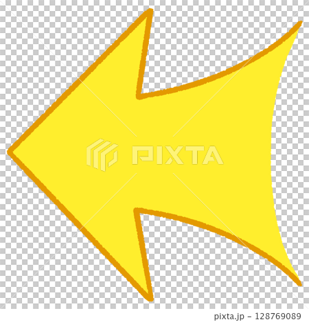 シンプルな黄色の矢印のイラスト シンプルな黄色の矢印のイラスト 128769089