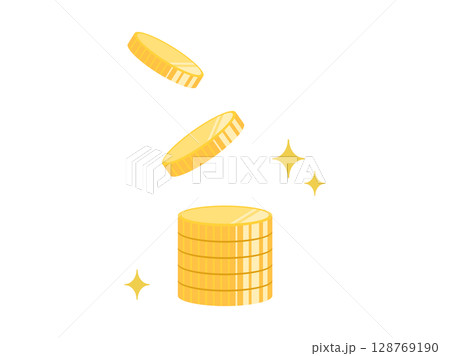 ポイントや硬貨をイメージしたイラスト ポイントや硬貨をイメージしたイラスト 128769190