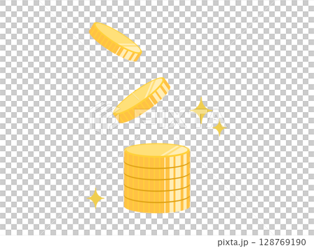 ポイントや硬貨をイメージしたイラスト ポイントや硬貨をイメージしたイラスト 128769190