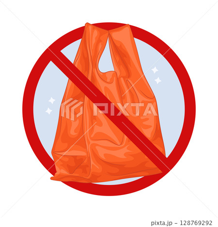 Illustration of No Plastic Bag Illustration of No Plastic Bag 128769292