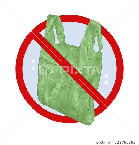 Illustration of No Plastic Bag Illustration of No Plastic Bag 128769293