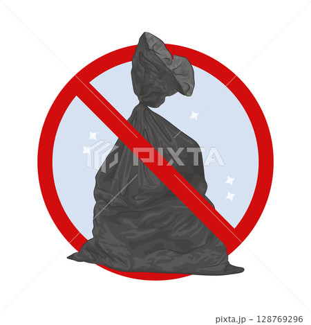 Illustration of No Plastic Bag Illustration of No Plastic Bag 128769296