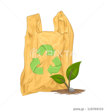 Illustration of Recycle Plastic Bag Illustration of Recycle Plastic Bag 128769310