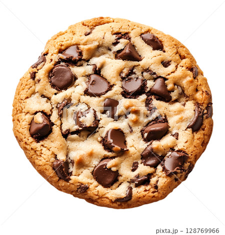 Freshly Baked Chocolate Chip Cookie with Melted Chocolate in a Soft Texture Freshly Baked Chocolate Chip Cookie with Melted Chocolate in a Soft Texture 128769966