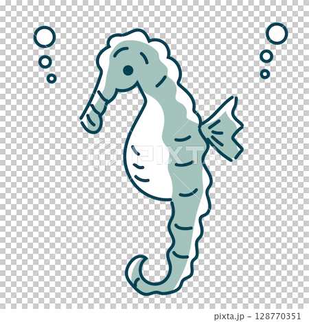 海馬的線條畫 海馬的線條畫 128770351