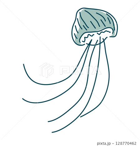 シンプルな手描きのクラゲ 128770462