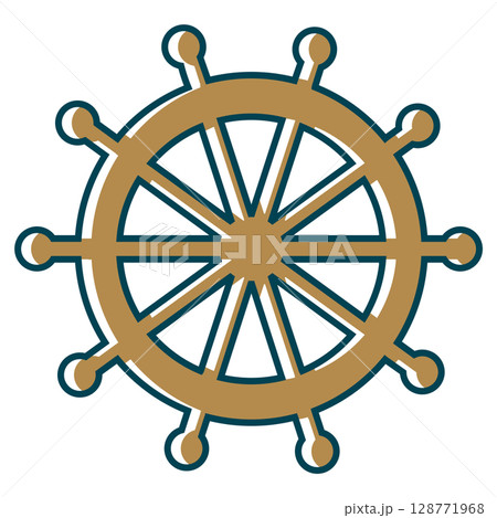 シンプルな舵の絵 128771968