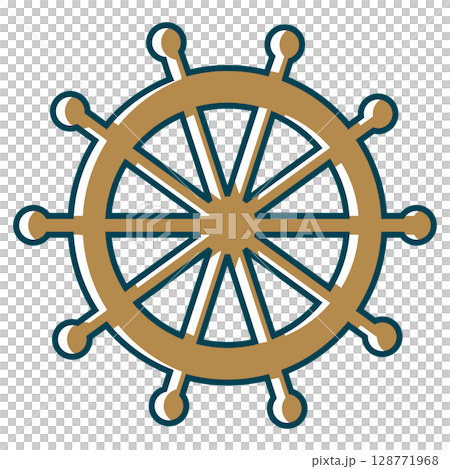 シンプルな舵の絵 128771968