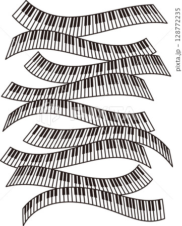 リズミカルな鍵盤の波 128772235