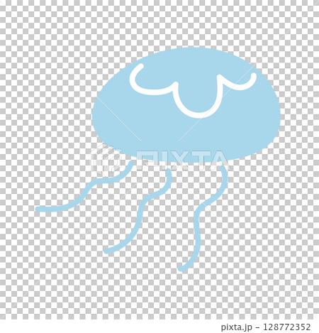 シンプルなクラゲのイラスト 128772352