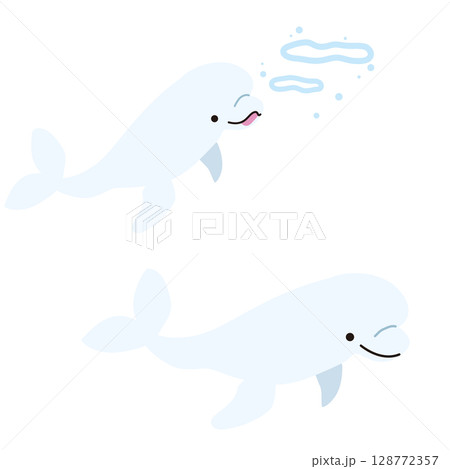 シロイルカのイラスト素材 128772357